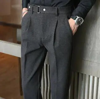Elegant Thickened Casual Wool Trousers for Men (One Piece)