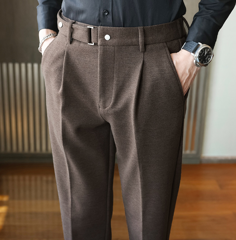 Elegant Thickened Casual Wool Trousers for Men (One Piece)